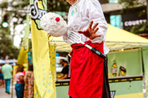 Mascot Meet and Greet 2024 Stilt Chef 1 (credit Sophia Simone)